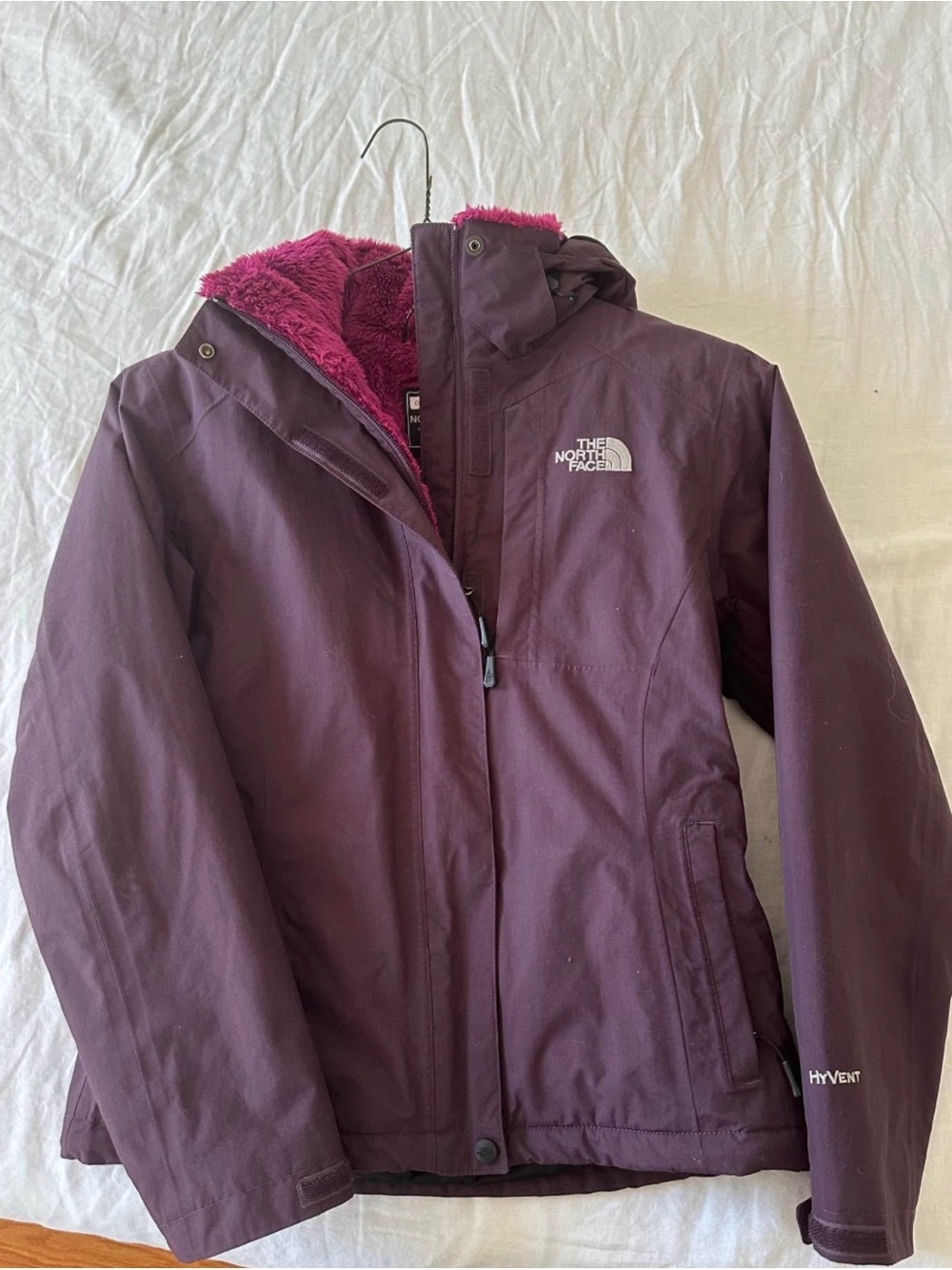 The North Face Women’s Plum Waterproof Puffer Jacket with Magenta Fleece